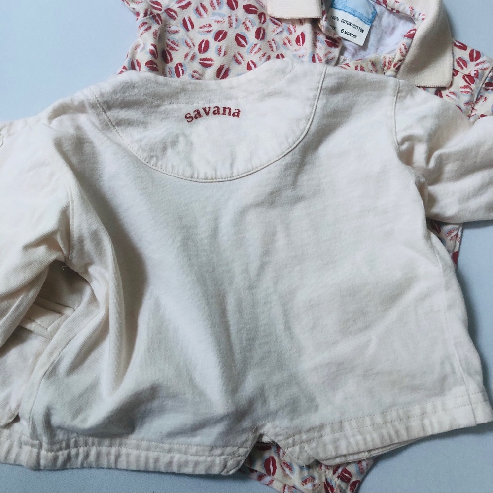 Vintage French preppy baby bundle Premaman romper & safari jacket unisex - Picture 3 of 8